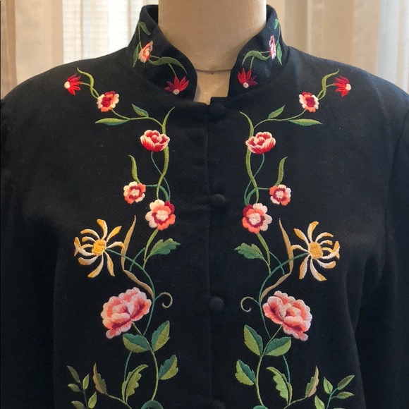 Victor Costa Occasion Embroidered Duster Jacket - Picture 3 of 8